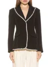 Alexia Admor Contrast Embroidered Blazer In Black