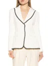 Alexia Admor Contrast Embroidered Blazer In Ivory