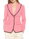 Alexia Admor Contrast Embroidered Blazer In Pink