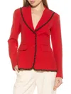 Alexia Admor Contrast Embroidered Blazer In Red