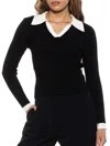 Alexia Admor Women's Johnny Collar Rib Knit Top In Black
