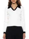 Alexia Admor Women's Johnny Collar Rib Knit Top In Ivory