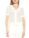 Alexia Admor Josi Crochet Button-up Top In Ivory