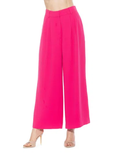 Alexia Admor Women's Kari Pleated Wide Leg Pants In Pink