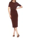 Alexia Admor Women's Keaton Ruched Midi Sheath Dress In Brown