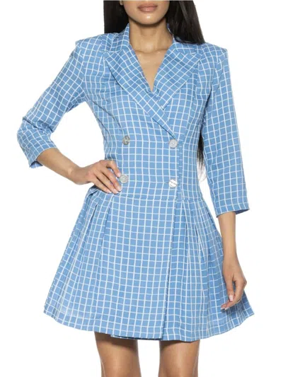 Alexia Admor Women's Kennedy Checked Mini Blazer Dress In Blue