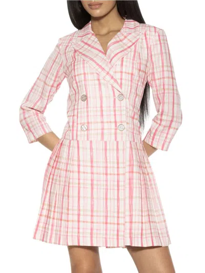 Alexia Admor Women's Kennedy Checked Mini Blazer Dress In Pink Plaid