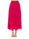 Alexia Admor Kesia Midi Chiffon Pleated Skirt In Hot Pink