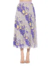 Alexia Admor Kesia Midi Chiffon Pleated Skirt In Lilac Multi