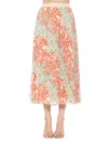 Alexia Admor Kesia Midi Chiffon Pleated Skirt In Rose Multi