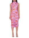 Alexia Admor Women's Khloe Ruched Midi Sheath Dress In Hotpink Multi