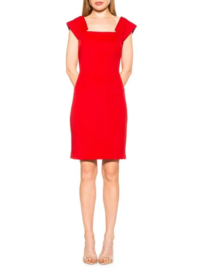 Alexia Admor Women's Lucinda Cap Sleeve Sheath Dress In Red