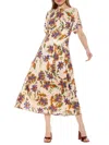 Alexia Admor Women's Luna Drape Dolman Midi A-line Dress In Beige Floral