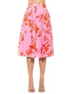 Alexia Admor Mabel Flared Midi Skirt In Pink Floral