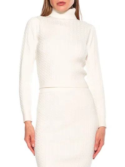 Alexia Admor Women's Nova Turtleneck Cable Knit Sweater In Ivory