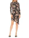 Alexia Admor Nyra Asymmetrical Minidress In Black Floral