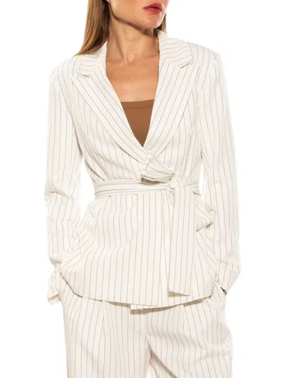 Alexia Admor Women's Olya Striped Tie Blazer In Beige Stripe