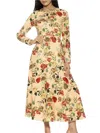 Alexia Admor Ophelia Long Sleeve Midi Dress In Beige Rose