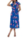 Alexia Admor Paris Surplice Wrap Midi Dress In Blue Floral