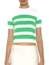 Alexia Admor Women's Pat Striped Short Sleeve Sweater In Ivory Green