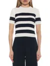 ALEXIA ADMOR WOMEN'S PAT STRIPED SHORT SLEEVE SWEATER