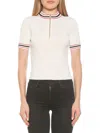 Alexia Admor Phoebe Short Sleeve Turtle Neck Sweater In Ivory