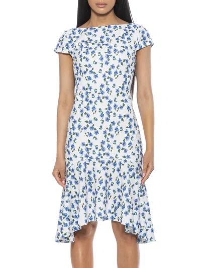 Alexia Admor Women's Renata Fit And Flare Dress In Blue Ditzy