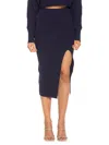 Alexia Admor Ribbed Midi Skirt In Navy