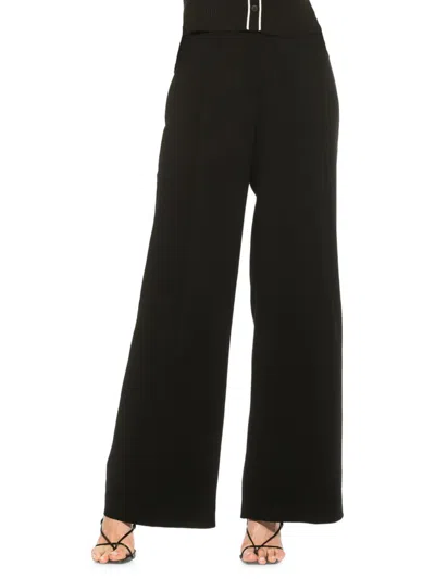 Alexia Admor Rover Mid Rise Wide Leg Pants In Black