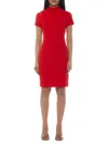 Alexia Admor Sadee Draped Mockneck Sheath Dress In Red
