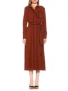 Alexia Admor Women's Safiya Belted Midi Shirt Dress In Brown