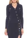 Alexia Admor Women's Sam Rib Knit Collared Top In Navy