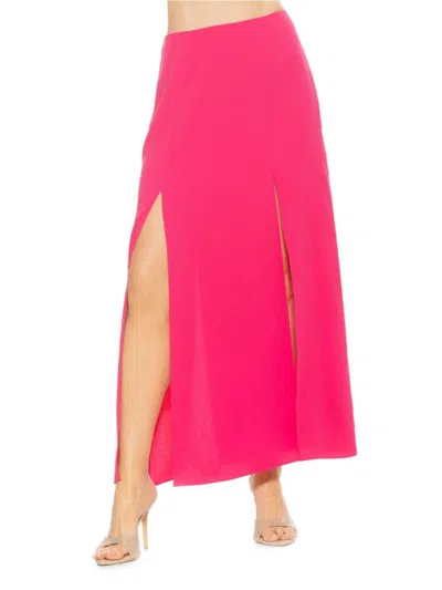 Alexia Admor Women's Sansa Side Slit Maxi Skirt In Hot Pink