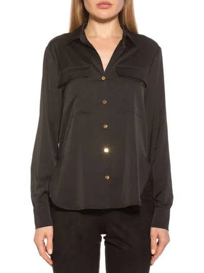 Alexia Admor Women's Satin Shirt In Black
