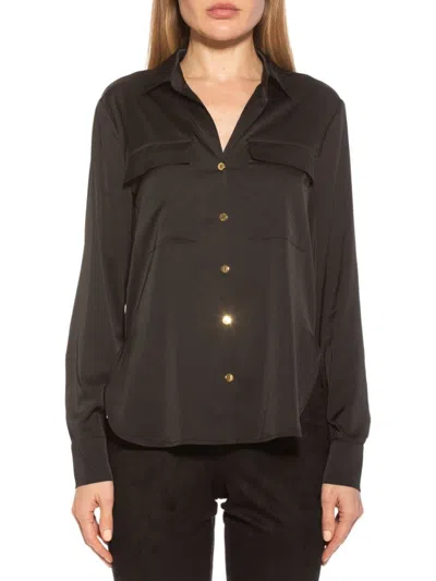 Alexia Admor Women's Satin Shirt In Brown