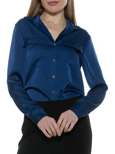 ALEXIA ADMOR WOMEN'S SATIN SHIRT