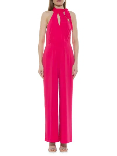 Alexia Admor Women's Sienna Halter Jumpsuit In Hot Pink