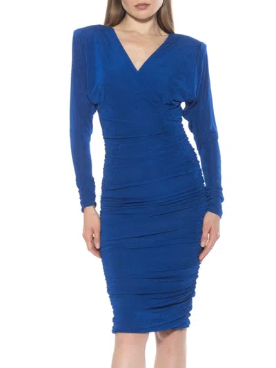 Alexia Admor Women's Starlette Ruched Midi Dress In Cobalt