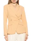 Alexia Admor Women's Tansy Draped Double Breasted Blazer In Deep Champagne