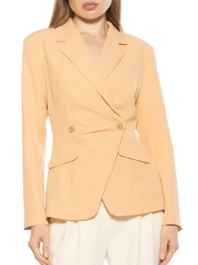 Alexia Admor Women's Tansy Draped Double Breasted Blazer In Deep Champagne