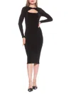Alexia Admor Tanya Twist Front Cutout Midi Dress In Black