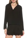 Alexia Admor Lori Long Sleeve Blouse In Black
