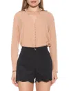 Alexia Admor Lori Long Sleeve Blouse In Camel