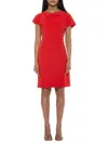 Alexia Admor Angelica Asymmetric Neck Sheath Midi Dress In Coral