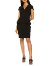 Alexia Admor Willow V-neck Cap Sleeve Sheath Dress In Black