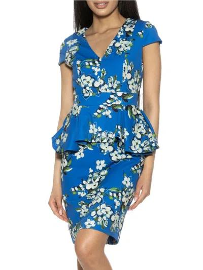 Alexia Admor Women's Willow Peplum Sheath Dress In Blue Floral
