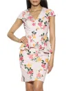 Alexia Admor Women's Willow Peplum Sheath Dress In Blush Floral