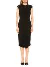 Alexia Admor Yoon Cap Sleeve Draped Sheath Dress In Black