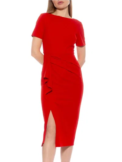 Alexia Admor Women's Zayd Ruffle Midi Sheath Dress In Red