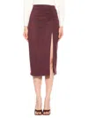 Alexia Admor Zayla Faux Suede Pencil Skirt In Burgundy
